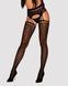 Сітчасті панчохи-стокінги під леопард Obsessive Garter stockings S817 S/M/L, імітація гартерів, з до