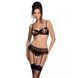 Сексуальный комплект с поясом для чулок Passion LOVELIA SET XXL/XXXL, black