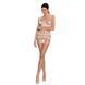 Бодістокінг-сукня Passion BS089 white, міні, плетіння у вигляді павутини One size