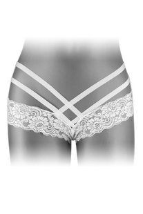 Еротичні трусики з мереживом і перехресними гумками Fashion Secret ANNE One Size білі