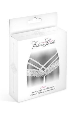 Еротичні трусики з мереживом і перехресними гумками Fashion Secret ANNE One Size білі