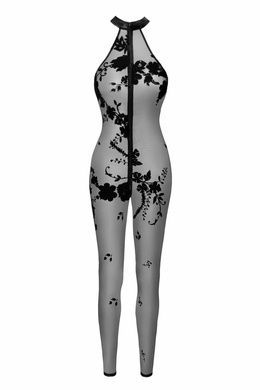 Бодистокинг Noir Handmade F315 Ego flocked mesh halter catsuit - XXL