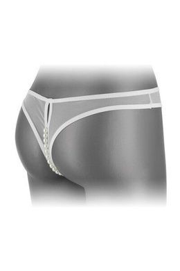 Сексуальные трусики с жемчужинами и открытым доступом Fashion Secret Софи One Size белые