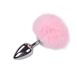 Анальна пробка з хвостом Alive Fluffy Plug L Pink SO6319 фото