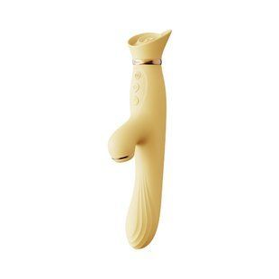 Вібратор з вакуумом Zalo ROSE Vibrator жовтий SO6681 фото