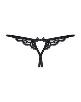 Кружевные эротические женские трусики с открытым доступом Obsessive 831-THC L/XL черные