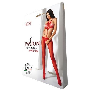 Відкритий бодістокінг Passion BS080 red One size
