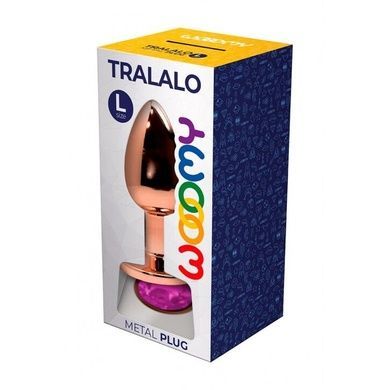 Анальна пробка Wooomy Tralalo Rose Gold Metal Plug Magenta L SO7425 фото