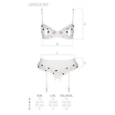 Сексуальный комплект с поясом для чулок Passion LOVELIA SET L/XL, white