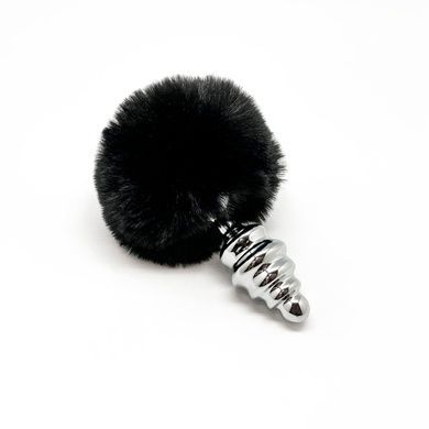 Анальная пробка с хвостом Alive Fluffy Twist Plug M Black SO6309 фото