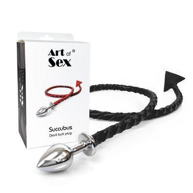 Анальная пробка S с хвостом Art of Sex Succubus черный SX0676 фото