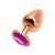Анальна пробка Wooomy Tralalo Rose Gold Metal Plug Magenta L SO7425 фото
