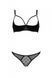 Эротический комплект Passion MARINA SET WITH OPEN BRA, L/XL, black, открытые чашки