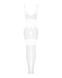 Сетчатый бодистокинг с имитацией топа и шорт Obsessive Bodystocking G330 XL/XXL, white, с доступом