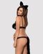 Еротичний костюм гепарду Obsessive Gepardina 3 pcs costume S/M, чорний, хутряне оздоблення, монокіні