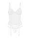 Корсет Obsessive Alissium corset & thong, M/L, гибкие косточки, открытая спина, стринги в комплекте