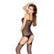 Бодістокінг Passion BS024 black, комбінезон, імітація панчіх і пояса S/M/L
