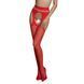 Эротические колготки-бодистокинг Passion ECO S002 red, с доступом, геометрическое плетение