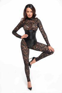 Комбінезон Noir Handmade F299 Enigma lace catsuit with underbust bodice - M