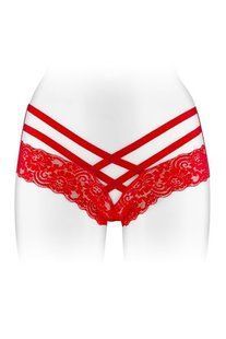 Еротичні трусики з мереживом і перехресними гумками Fashion Secret ANNE One Size червоні