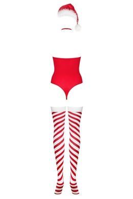 Боди Obsessive Kissmas teddy red S/M