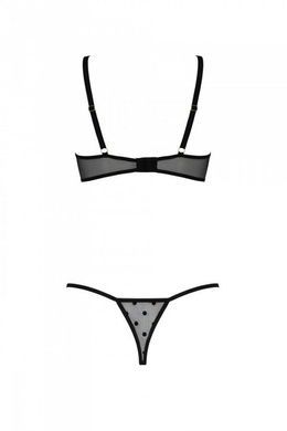 Эротический комплект Passion MARINA SET WITH OPEN BRA, S/M, black, открытые чашки