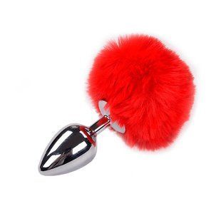 Анальна пробка з хвостом Alive Fluffy Plug L Red SO6320 фото