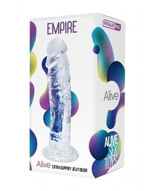 Прозорий фалоімітатор Alive Jelly Dildo Empire з присоскою SO5554 фото