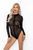 Боді Noir Handmade F287 Leopard flock bodysuit with long sleeves - 3XL