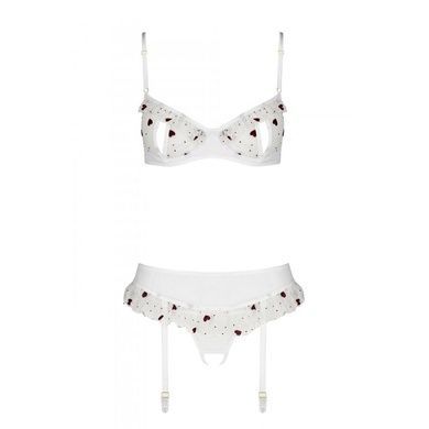 Сексуальный комплект с поясом для чулок Passion LOVELIA SET S/M, white