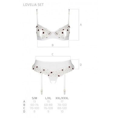 Сексуальный комплект с поясом для чулок Passion LOVELIA SET S/M, white