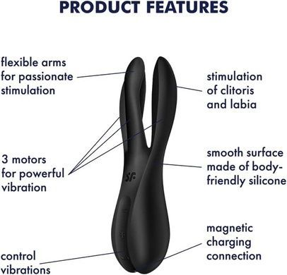 Кліторальний вібратор Satisfyer Threesome 2 Black SX1214 фото