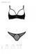 Эротический комплект Passion MARINA SET WITH OPEN BRA, S/M, black, открытые чашки