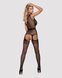 Бодістокінг Obsessive Bodystocking F217 XL/XXL, елегантний силуетний малюнок, імітація панчіх