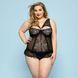 Сексуальный комплект белья JSY &laquo;Скромница Брук&raquo; Plus Size, Black, кружево, корсет, стринги
