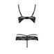 Комплект белья Passion Exclusive SARIA SET OpenBra XXL/XXXL, blac, стрэпы, откртый лиф, стринги