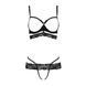 Комплект белья Passion Exclusive SARIA SET OpenBra XXL/XXXL, blac, стрэпы, откртый лиф, стринги