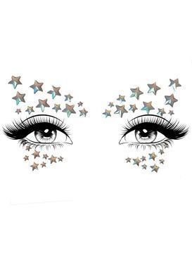 Прикраса-зірочки для тіла Leg Avenue Celeste face jewels sticker, наліпки, світяться у темряві