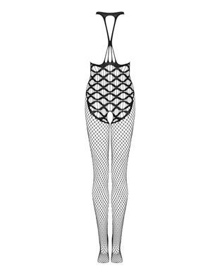 Сетчатый бодистокинг с имитацией боди Obsessive Bodystocking G332 S/M/L, black, с доступом