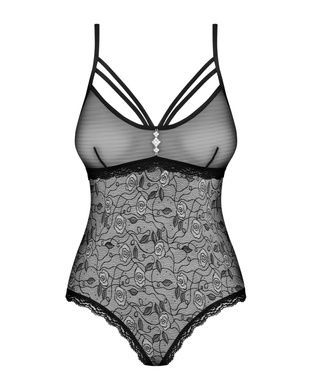 (SALE) Мереживне боді з доступом Obsessive 818-TED-1 teddy M/L, чорне