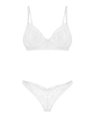Комплект Obsessive Alissium 2-pcs set, XS/S, мереживо, ліф з м&rsquo;якою чашкою, трусики танга
