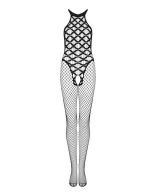 Сетчатый бодистокинг с имитацией боди Obsessive Bodystocking G332 S/M/L, black, с доступом