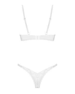 Комплект Obsessive Alissium 2-pcs set, XS/S, мереживо, ліф з м&rsquo;якою чашкою, трусики танга