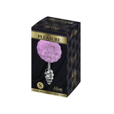 Анальная пробка с хвостом Alive Fluffy Twist Plug S Purple SO6306 фото
