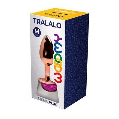 Анальна пробка Wooomy Tralalo Rose Gold Metal Plug Magenta M SO7427 фото