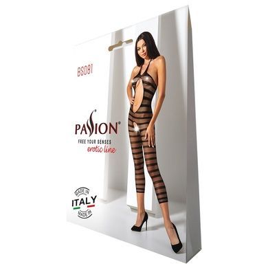 Сетчатый бодистокинг с открытым животом Passion BS081 black One size