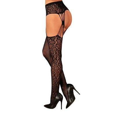 Эротические колготки-бодистокинг Obsessive Garter stockings S821 S/M/L, имитация чулок и пояса для ч