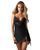 Пеньюар и трусики Obsessive Lobellis chemise & thong XS/S черный