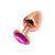 Анальна пробка Wooomy Tralalo Rose Gold Metal Plug Magenta M SO7427 фото