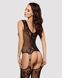 Бодістокінг Obsessive Bodystocking F221 S/M/L, силуетний малюнок з квітковими мотивами